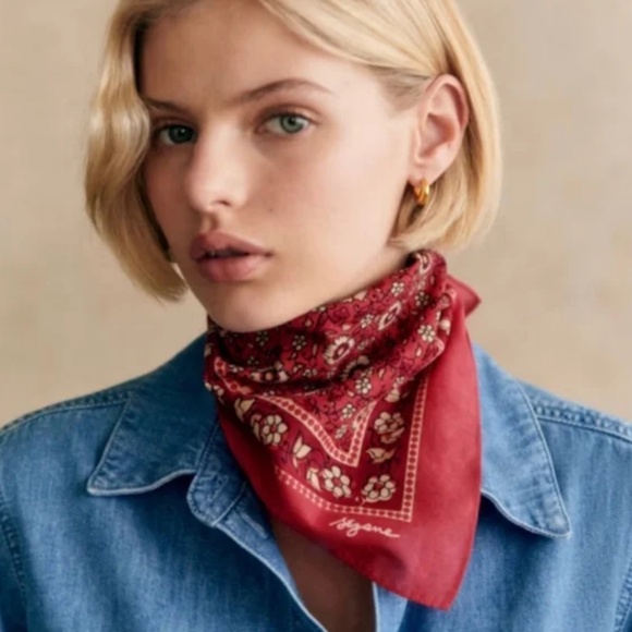 SALE! TODAY ONLY!! Sezane Gaston Scarf - Sara Red NWOT - Picture 7 of 7